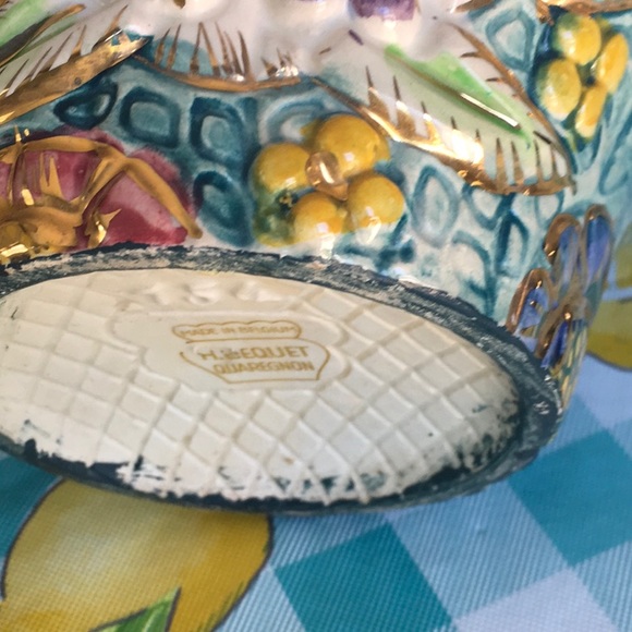 Vintage Bequet ceramic basket made in Belgium - Picture 3 of 7